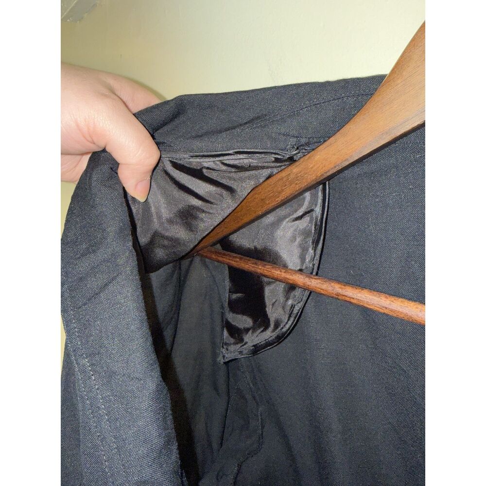 Lane Bryant Black Linen Blend Blazer Jacket Size 18 Two-Button Workwear - Picture 4 of 6